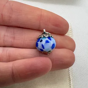 James Avery Retired Gentle Wave Blue Glass Finial Charm Sterling Silver Rare thumbnail 8