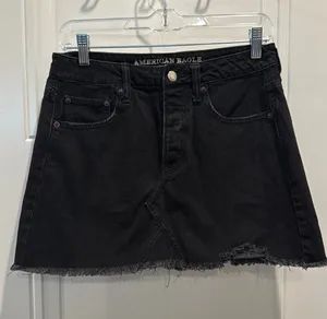 American Eagle Outfitters Skirt Jean Black thumbnail 1