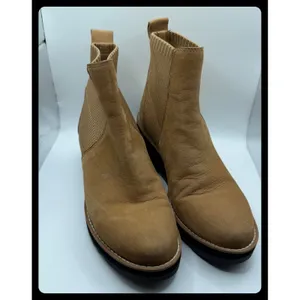 Eileen Fisher Chelsea Boots Womens 7.5 Tan Leather Wedge Ankle Bootie thumbnail 4
