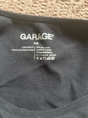 Garage One-Shoulder Sleeve Long Top black thumbnail 3