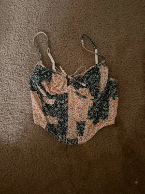 Urban Outfitters Corset Top Out From Under floral thumbnail 2