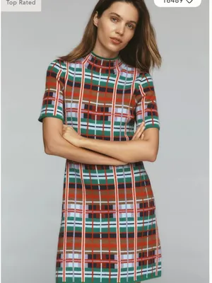 Anthropologie NWT The Nina Short-Sleeve Mock-Neck Mod Sweater Mini Dress thumbnail 5