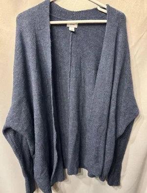 Old Navy Blue Cardigan Women's Oversized Open Front Cozy Soft Fall size Large thumbnail 1