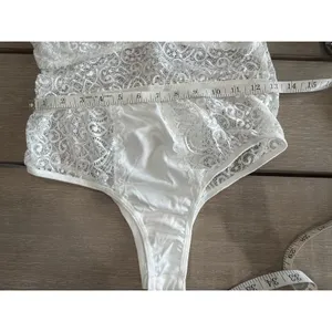 New‎ Even White Small Lingerie Teddy Bodysuit Lace Boho Chic Sexy Festival Wear thumbnail 7