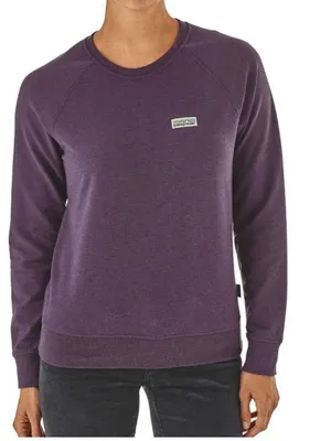 Patagonia Deep Purple Crewneck Sweatshirt with Chest Patch thumbnail 1