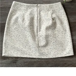 Altar'd State Cream & Light Gray Leopard-Print Mini Skirt thumbnail 2