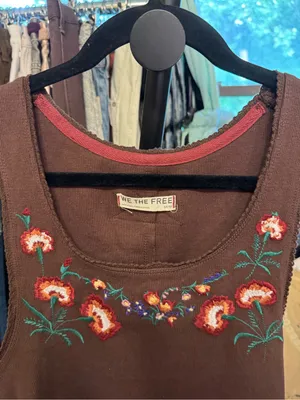 NWOT Free People We The Free Summer Tank - Brown combo - medium *IR* thumbnail 11