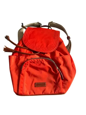 DOONEY & BOURKE Orange Brown Nylon Leather Drawstring Backpack thumbnail 13
