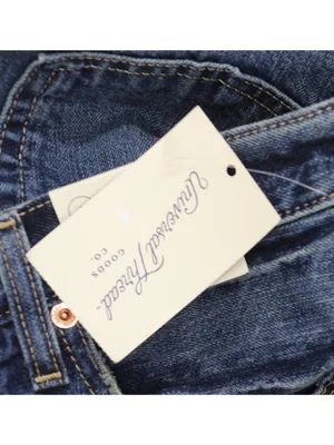 NWT Universal Thread Baggy Denim Jeans Button Fly Distressed Dark Wash Blue 6 thumbnail 9