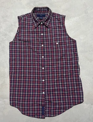 Abercrombie & Fitch Button Down Shirt Vest Women's SZ M Vintage Y2K 100% Cotton thumbnail 1
