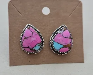 Cotton Candy Turquoise Earrings thumbnail 1