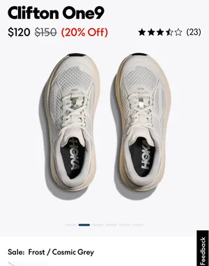 Hoka Clifton One9 Running Shoes - Frost/Cosmic Grey | Women’s Size 6 thumbnail 2
