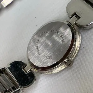 Collezio women silver tone watch 20mm oval hearts mop dial size 7” running thumbnail 6