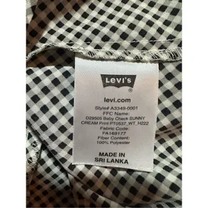 Levi’s Misha Flutter Sleeve Dress in Baby Check Sunny Cream Sz XL‎ thumbnail 5