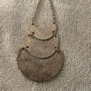 30” 32” Necklace 3 Pc Articulated Tribal Print Silver Chain Pendant 2.5”H x 2”W thumbnail 6