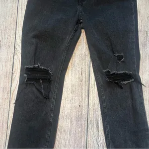 Abercrombie & Fitch Womens 27 Faded Black Ultra‎ High Rise Straight Ankle Jeans thumbnail 3
