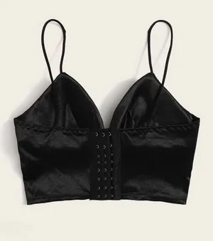 SheIn black padded crop top thumbnail 2