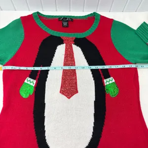 UNITED STATES SWEATERS Penguin Holiday Christmas Xmas‎ Tunic Sweater Women L thumbnail 4