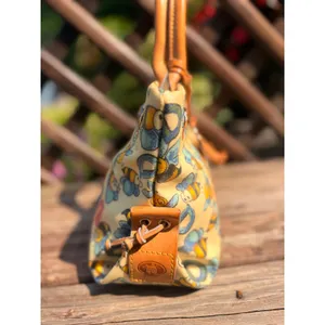 Dooney & Bourke Bumble Bee Print Coated Canvas Tote Bag Tan Leather Trim thumbnail 4