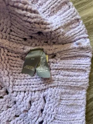 Aerie Lavender Openwork Crewneck Sweater Medium thumbnail 3