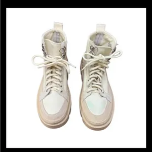 Gianni Bini Women’s High Top Sneakers Boots Sz 7M | Chunky Lug Sole Cream Beige thumbnail 5