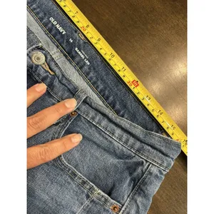 Old Navy Barrel Leg Jeans Womens 14 Blue High Rise Tapered Denim Trendy Med Wash thumbnail 3