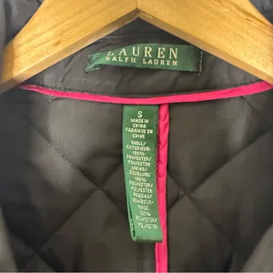 Lauren Ralph Lauren Quilted Coat Black Women’s Small Button Front Jacket thumbnail 3