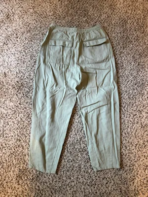 Zara Sage Green Drawstring Tapered Joggers thumbnail 3