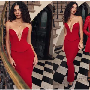 HOUSE OF CB‎ 'Lydia' Red Rose Plunge Corset NWOT size L D- DD thumbnail 14
