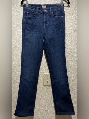 MOTHER Straight Leg The Rascal Skimp Jeans in Dark Blue Wash Size 26 thumbnail 4