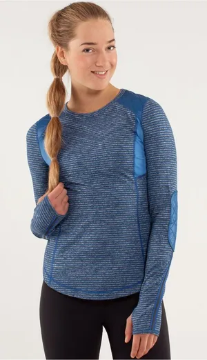 Lululemon Run: Ice Queen Long Sleeve Women’s Blue Performance Top Size 6 thumbnail 1