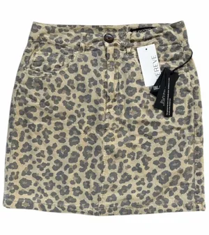NWT Blank NYC Linen Blend Skirt Leopard Size 27 Retail $98.00 thumbnail 1