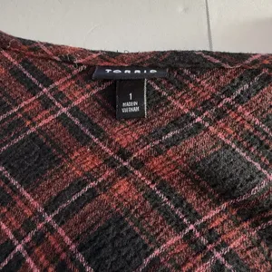 Torrid Plaid Babydoll Flannel Crinkle Gauze‎ Smocked Tie Waist Top Size 1X thumbnail 12