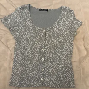 NWOT Brandy Melville Blue Floral Button Down Shirt thumbnail 1