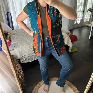 Vintage Handmade Ghouls Night Out Women’s Vest See Measurements Halloween Fall G thumbnail 2