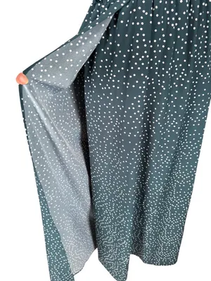 SHEIN maxi dress green and white polka dot v-neck flutter straps size medium thumbnail 6