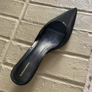 Reformation Wilda Kitten Heel size 11 Black Mesh sold out! thumbnail 11