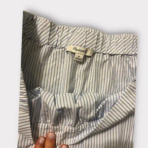Madewell Clean Off the Shoulder Top in Blue and White Stripes thumbnail 4