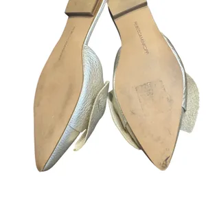 Rebecca Minkoff Shoes Womens Size 6.5M Gold Leather Bow Slide Flats‎ Pointed Toe thumbnail 11