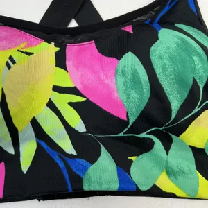 Victoria’s Secret PINK Active Sz M Sport Bra Ultimate Lightly Lined Black Floral thumbnail 3
