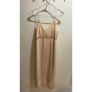 Anthropologie NWT Victorian Vintage Ethereal Women Medium Ivory Midi Slip Dress thumbnail 5