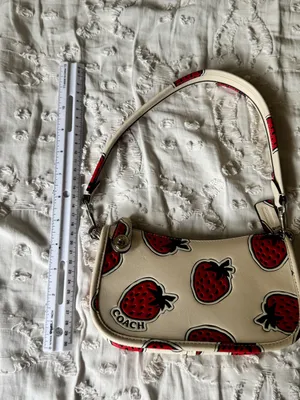 Coach Cream Leather Crossbody with Red Strawberry Print thumbnail 10