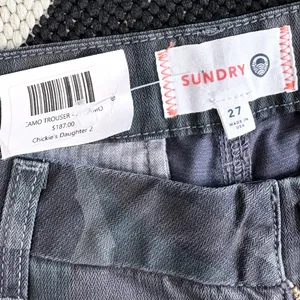 Sundry x Anthropologie Side Trim Camo Le Soleil Pants in Charcoal Size 27 thumbnail 14