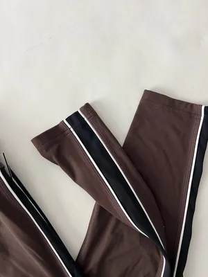 Splits59 Margot Rigor Leggings in Dark Chocolate Brown / Black Stripe L $138 thumbnail 4
