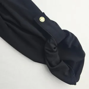 Anne Klein Midi Dress Gold Zip Front Pockets Long‎ Sleeve Black Size 8 thumbnail 9