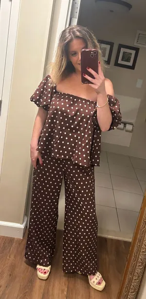 SHEIN polka dot brown set  thumbnail 1