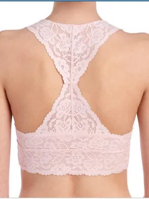 Intimately Free People Lace Galloon Racerback Bralette Bra Blush Light Pink thumbnail 3
