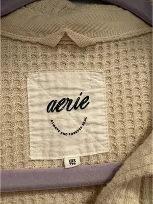 Aerie Button-Up Waffle Knit Long Sleeve thumbnail 2