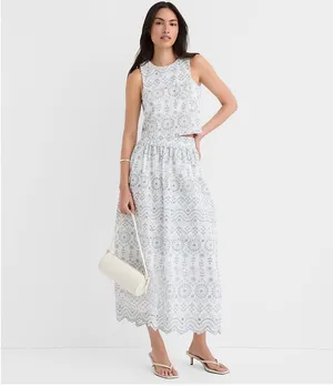 Loft Embroidered Eyelet Petite Maxi Skirt 2P thumbnail 3
