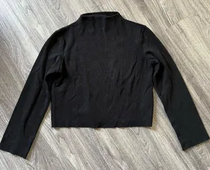 Zara Black Ribbed Mockneck Sweater thumbnail 1